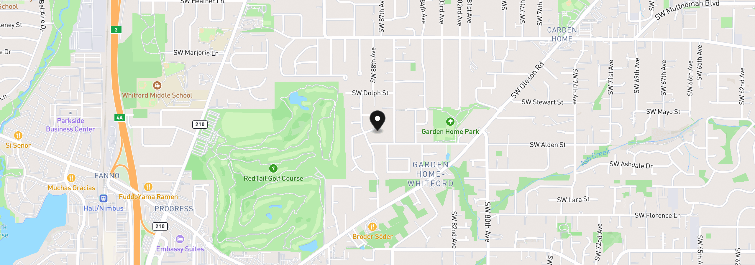 Map showing the location of 8090 SW Carmel Ct, Portland, OR 97223