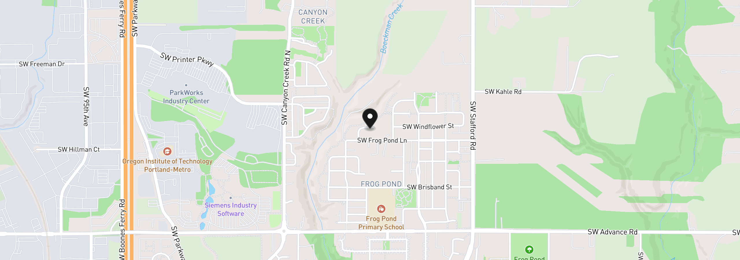 Map showing the location of 7236 SW Windflower St, Wilsonville, OR 97070