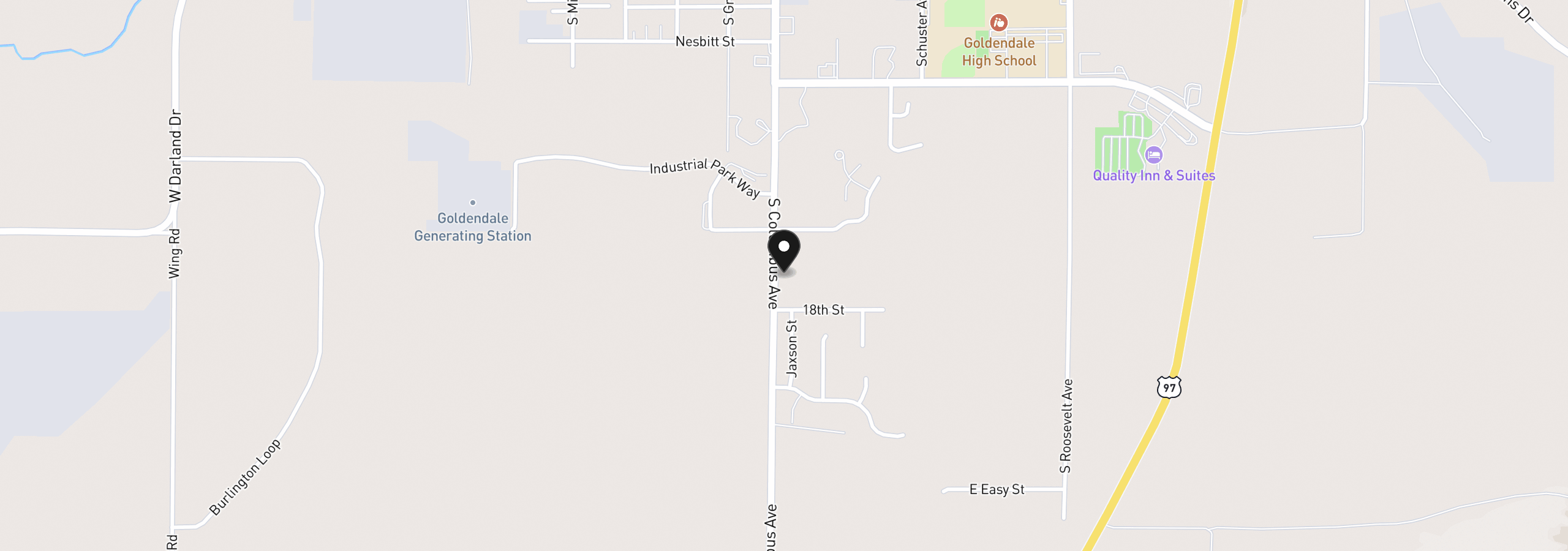 Map showing the location of 1604 S Columbus Ave, Goldendale, Wa 98620