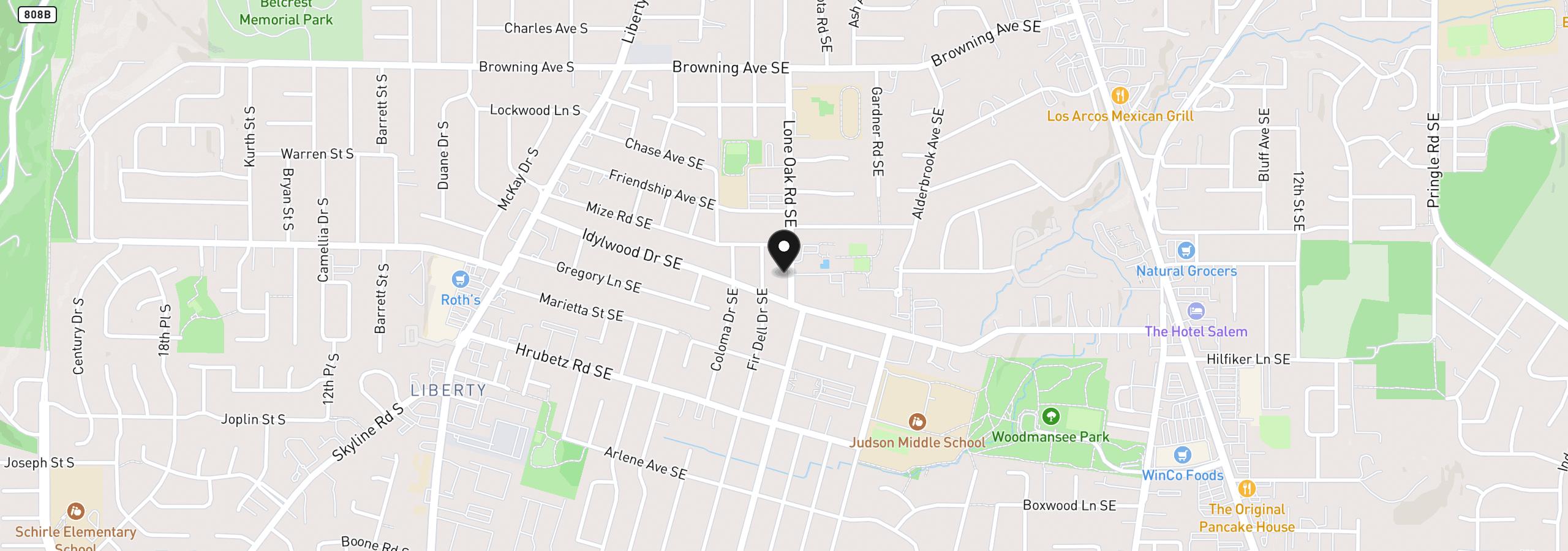 Map showing the location of 4335 Lone Oak Rd, Salem, OR 97302