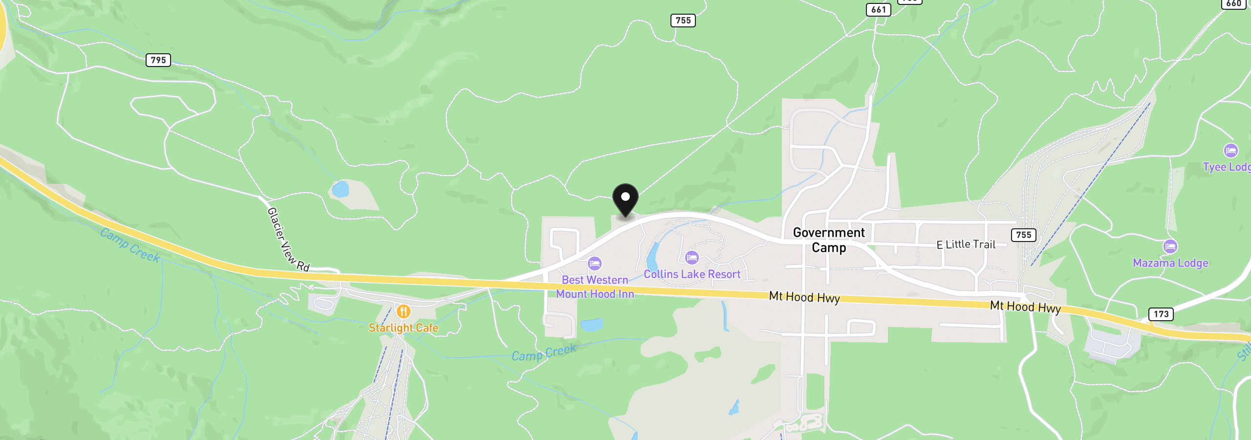 Map showing the location of 87557 E Government Camp Loop 101, Government Camp, OR 97028