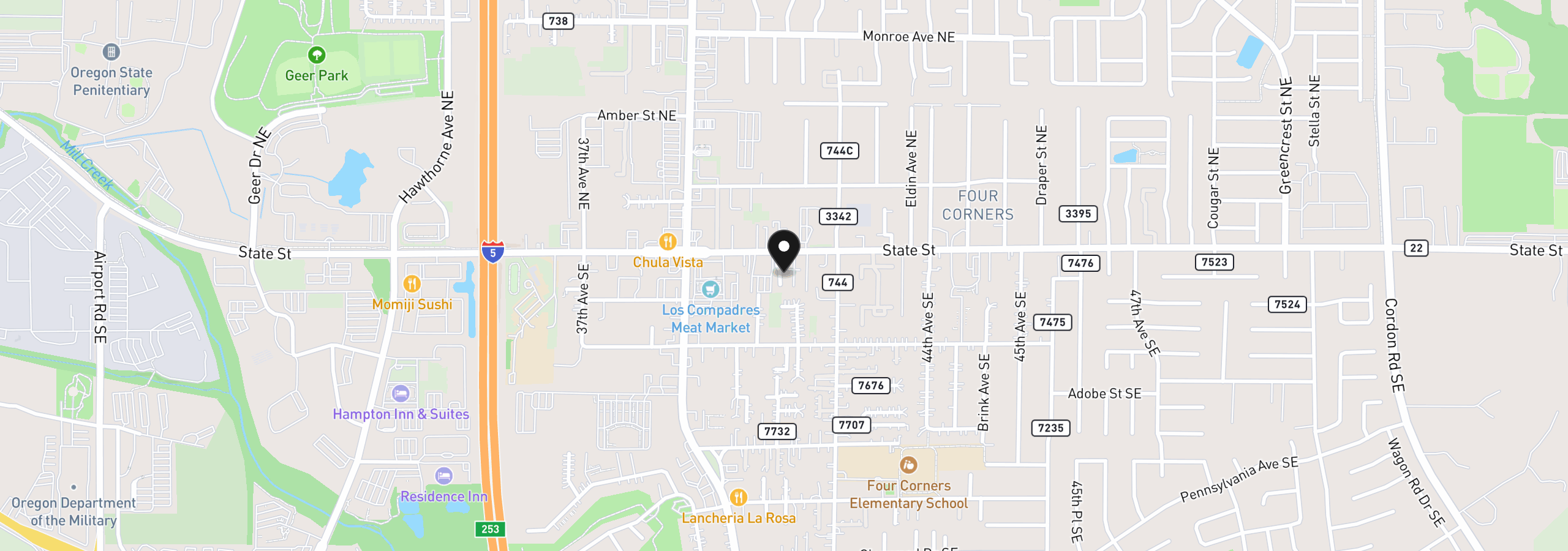 Map showing the location of 4130 State St 9, Salem, OR 97301