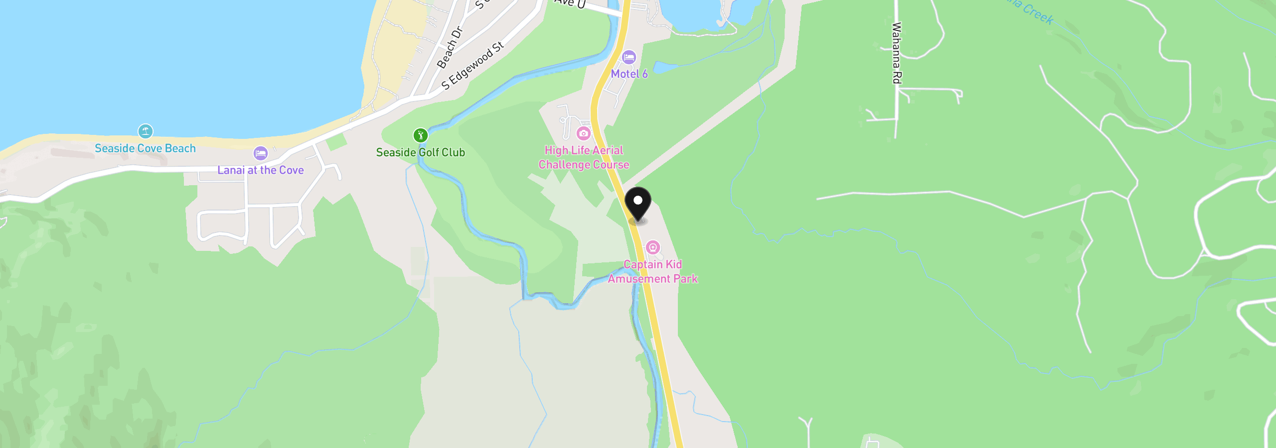 Map showing the location of 2685 S Roosevelt Dr, Seaside, OR 97138