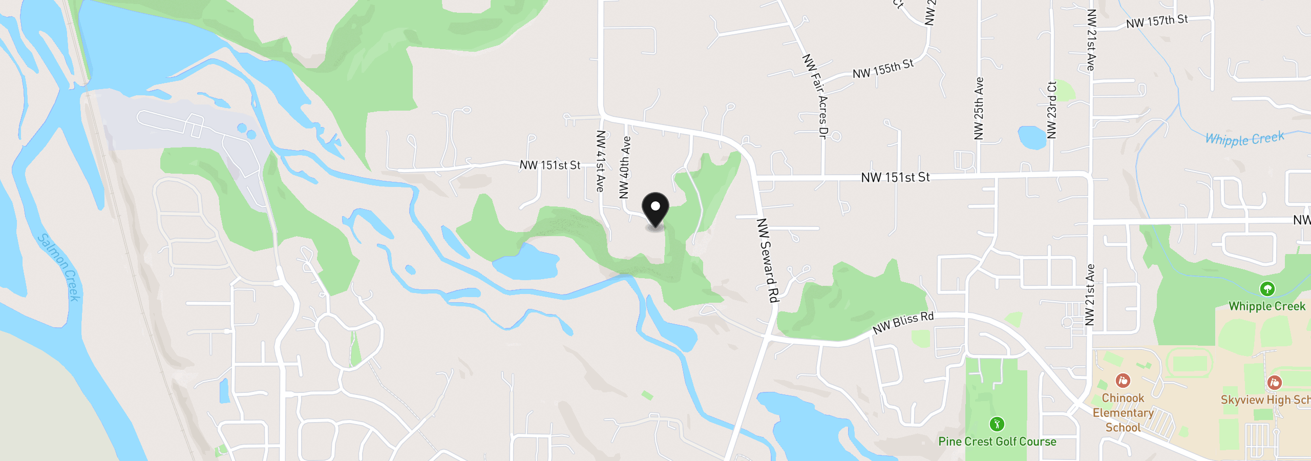 Map showing the location of 3901 NW 150th Cir, Vancouver, Wa 98685
