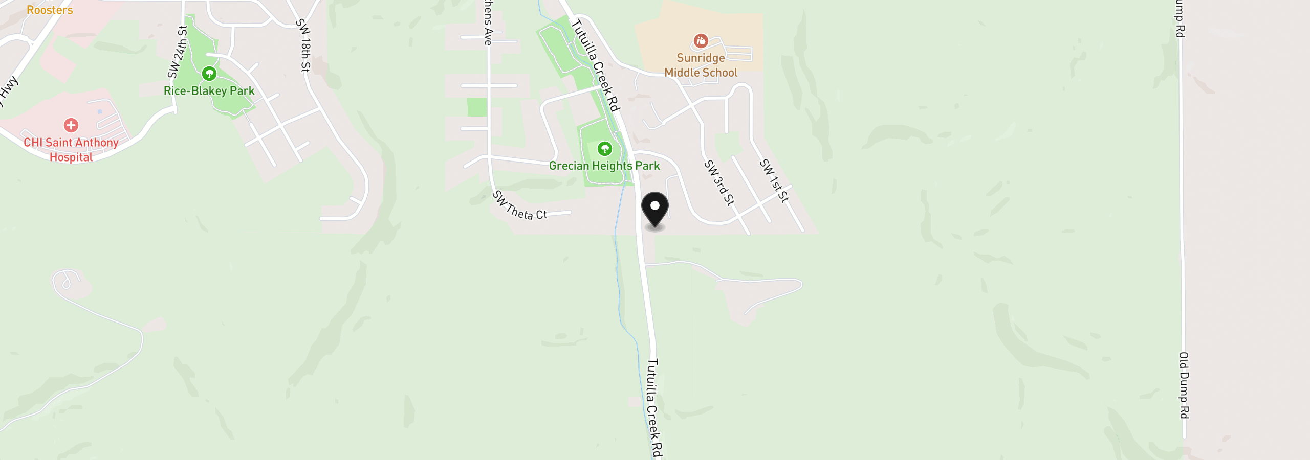 Map showing the location of 2 SW Tutuilla, Pendleton, OR 97801