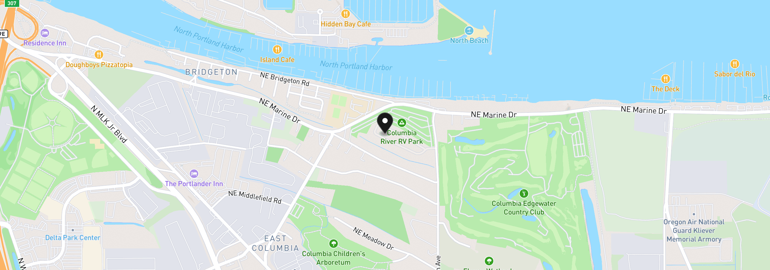 Map showing the location of 915 NE Mariners Loop, Portland, OR 97211