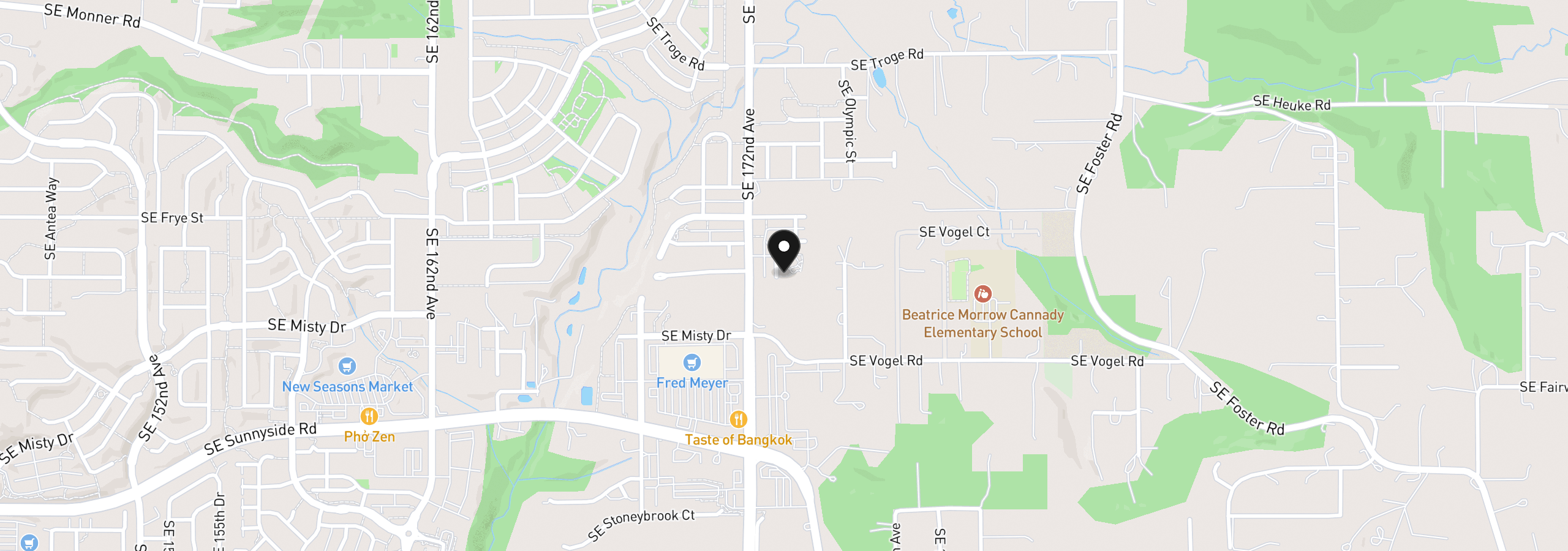 Map showing the location of 12734 SE Zion St, Happy Valley, OR 97086