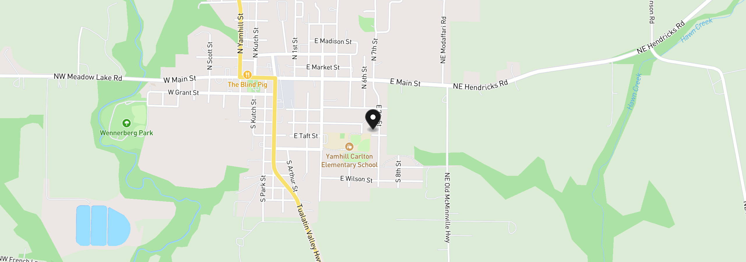Map showing the location of 662 E Taft St, Carlton, OR 97111