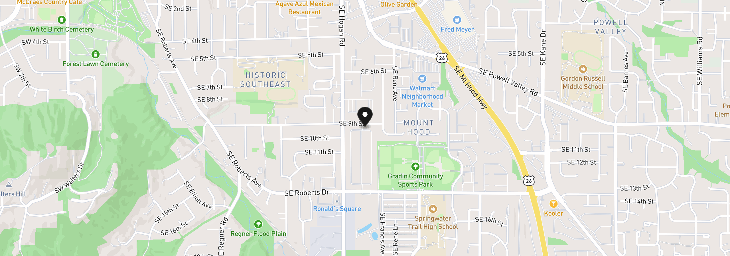 Map showing the location of 1949 SE Palmquist Rd 1, Gresham, OR 97080