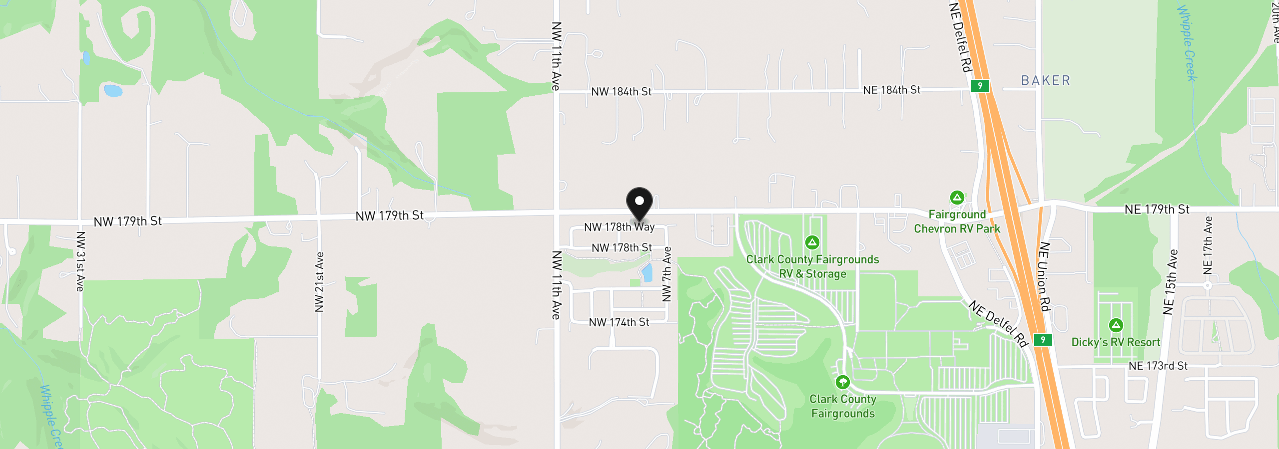 Map showing the location of 814 NW 178th Way, Ridgefield, Wa 98642