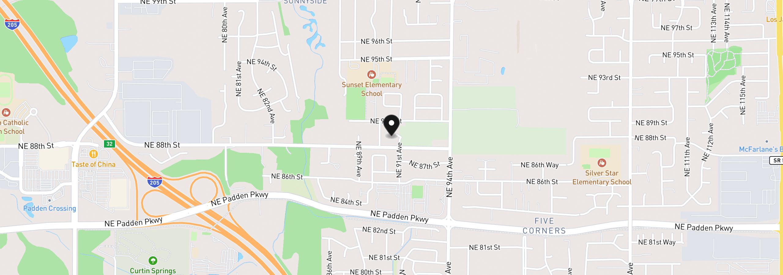 Map showing the location of 9005 NE 89th Cir, Vancouver, Wa 98662