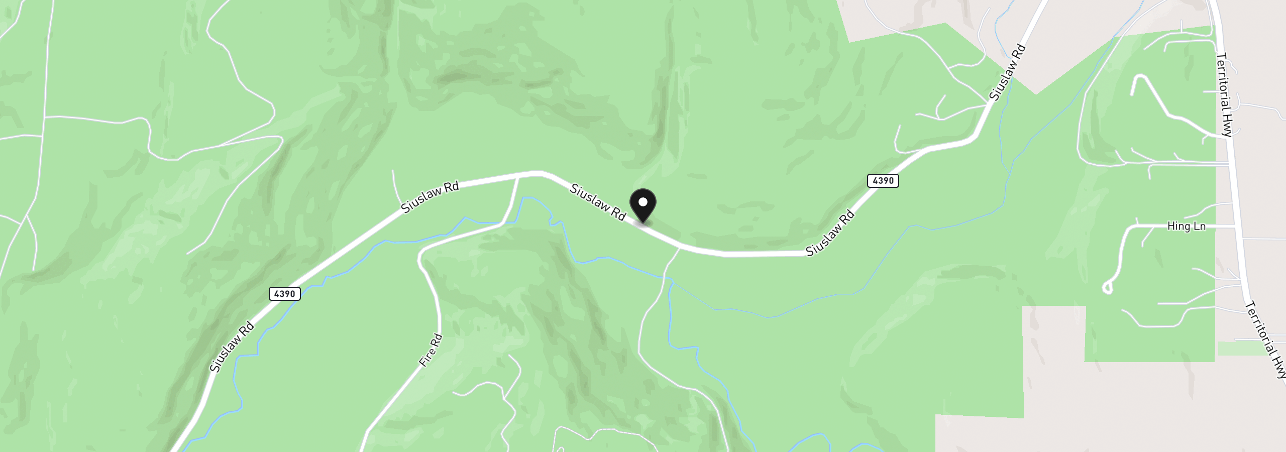 Map showing the location of Siuslaw River Rd, Lorane, OR 97451