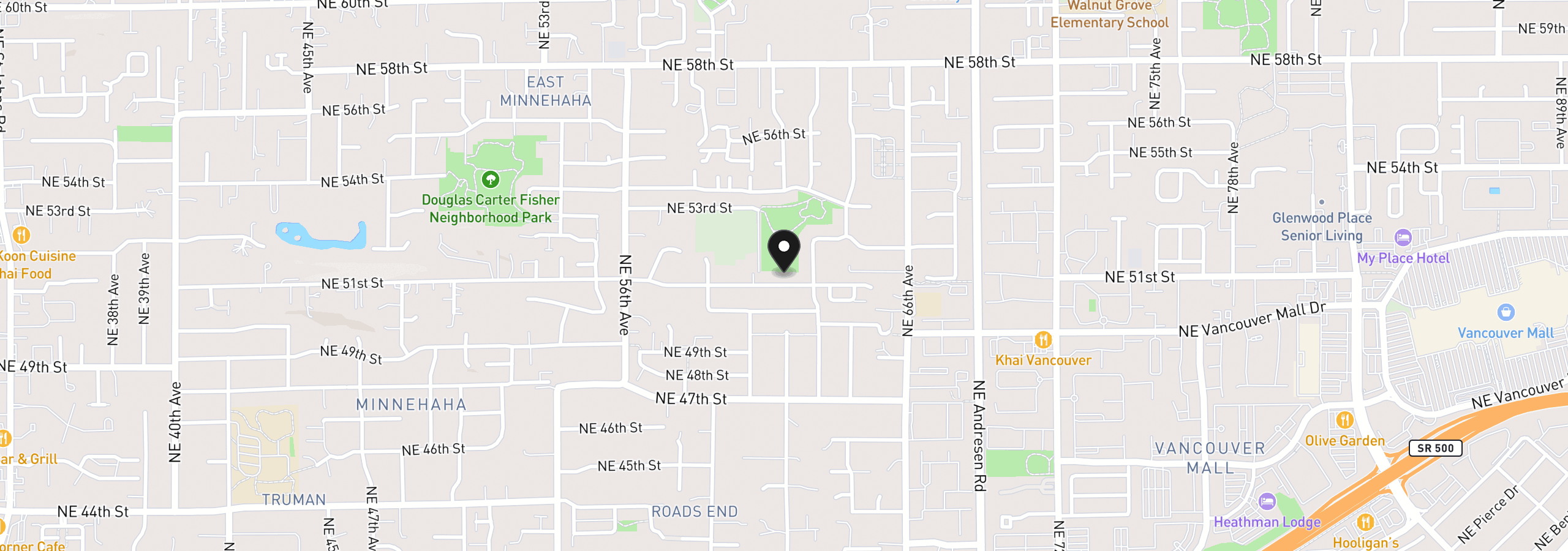 Map showing the location of 4923 NE 57th Cir, Vancouver, Wa 98661