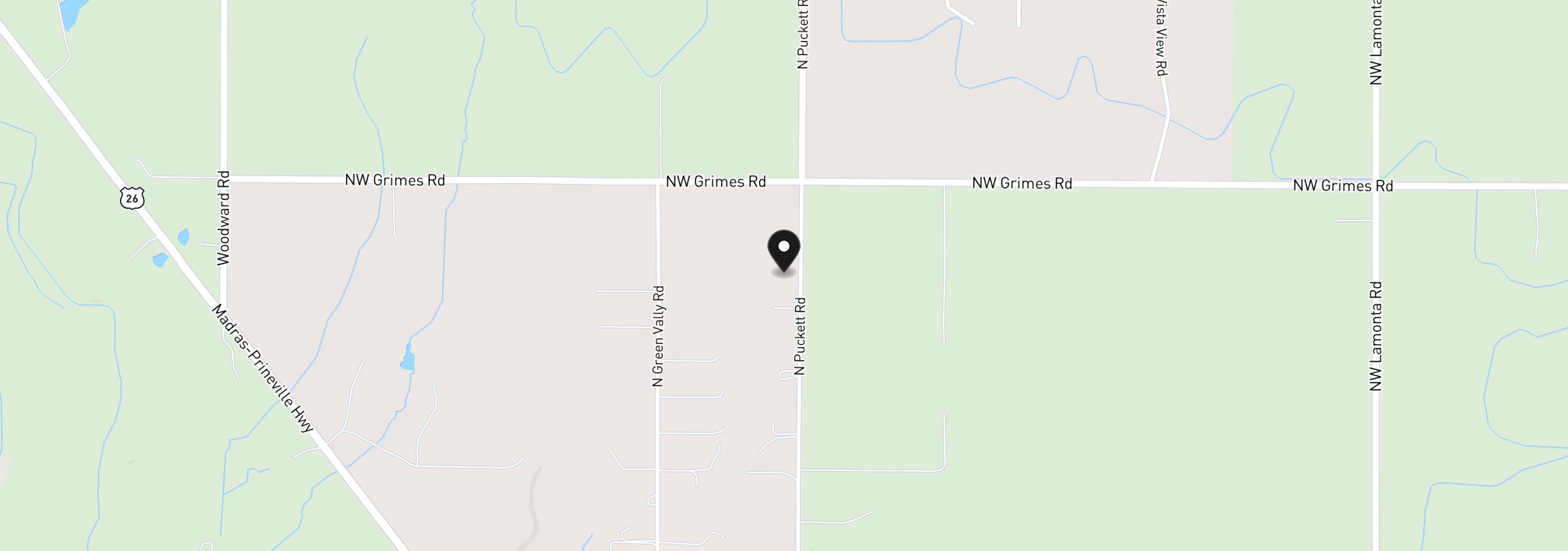 Map showing the location of 6631 NW Puckett Rd, Prineville, OR 97754