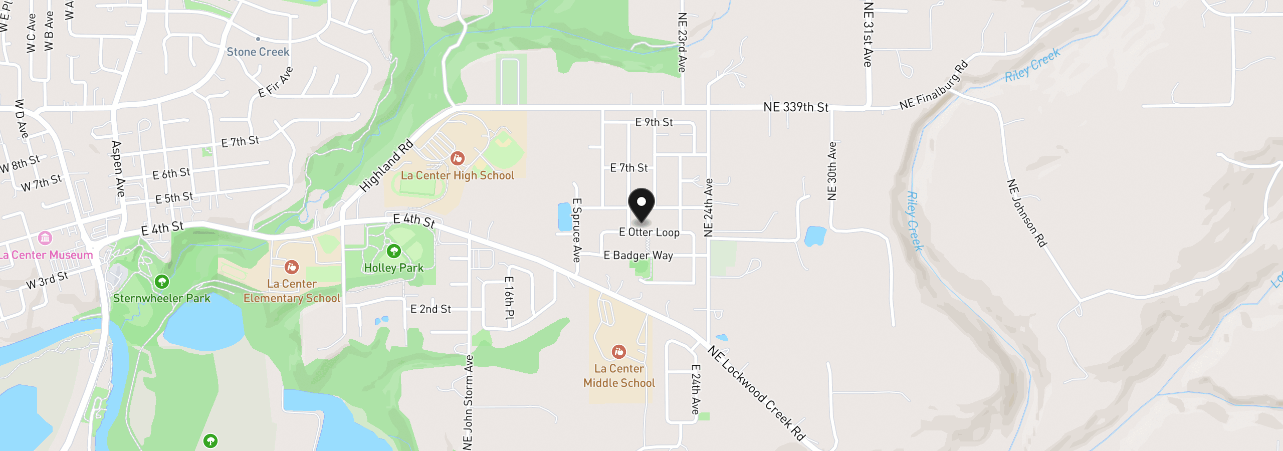 Map showing the location of 2139 E Otter Loop 62, La Center, Wa 98629
