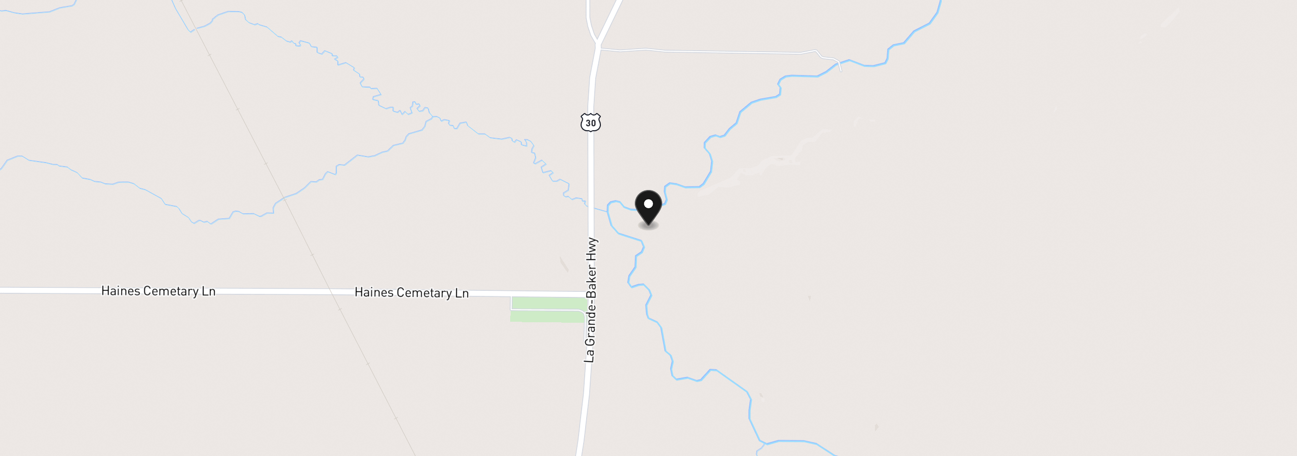 Map showing the location of 47219 Highway 30, Haines, OR 97833