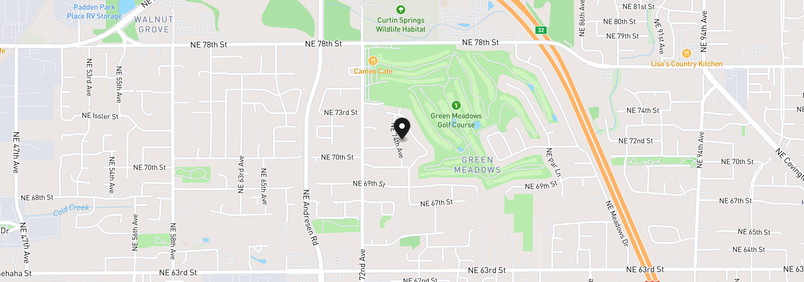 Map showing the location of 7111 NE 74th Ave, Vancouver, Wa 98662