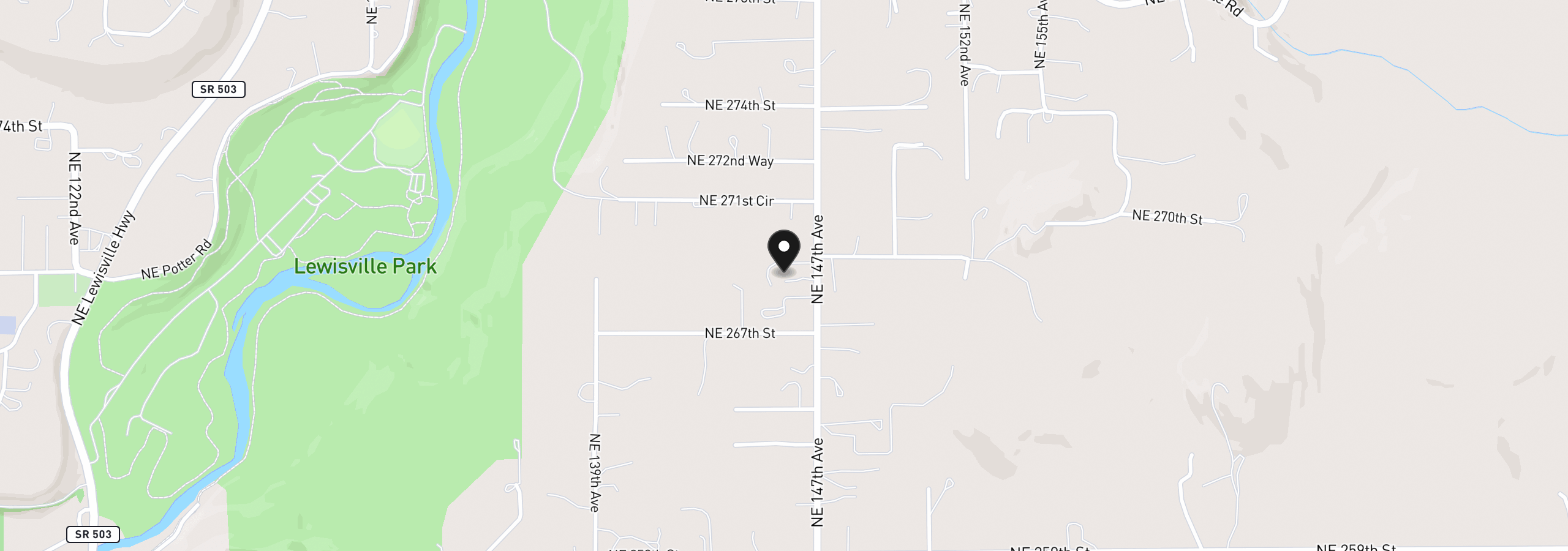 Map showing the location of 26824 NE 147th Ave, Battle Ground, Wa 98604