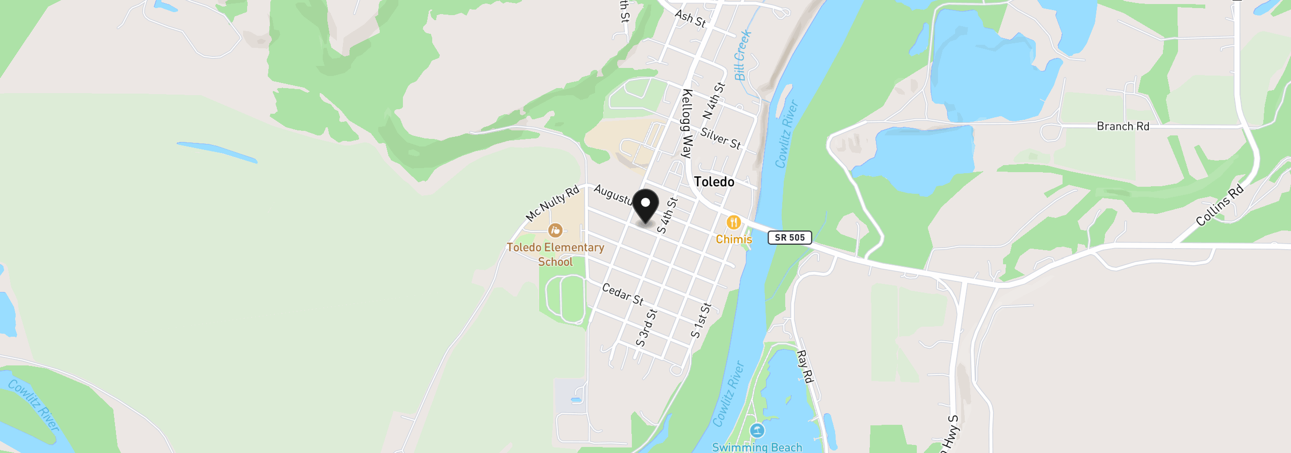 Map showing the location of 420 Pine St, Toledo, Wa 98591