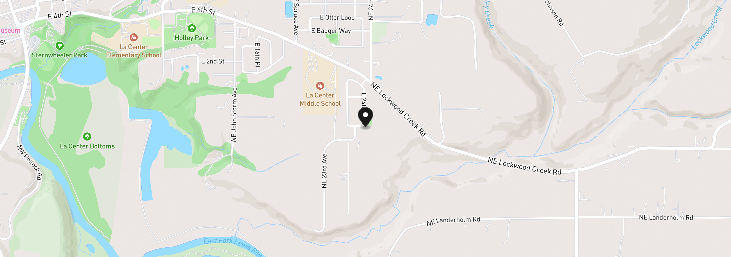 Map showing the location of 2401 E Foxtrot St, La Center, Wa 98629
