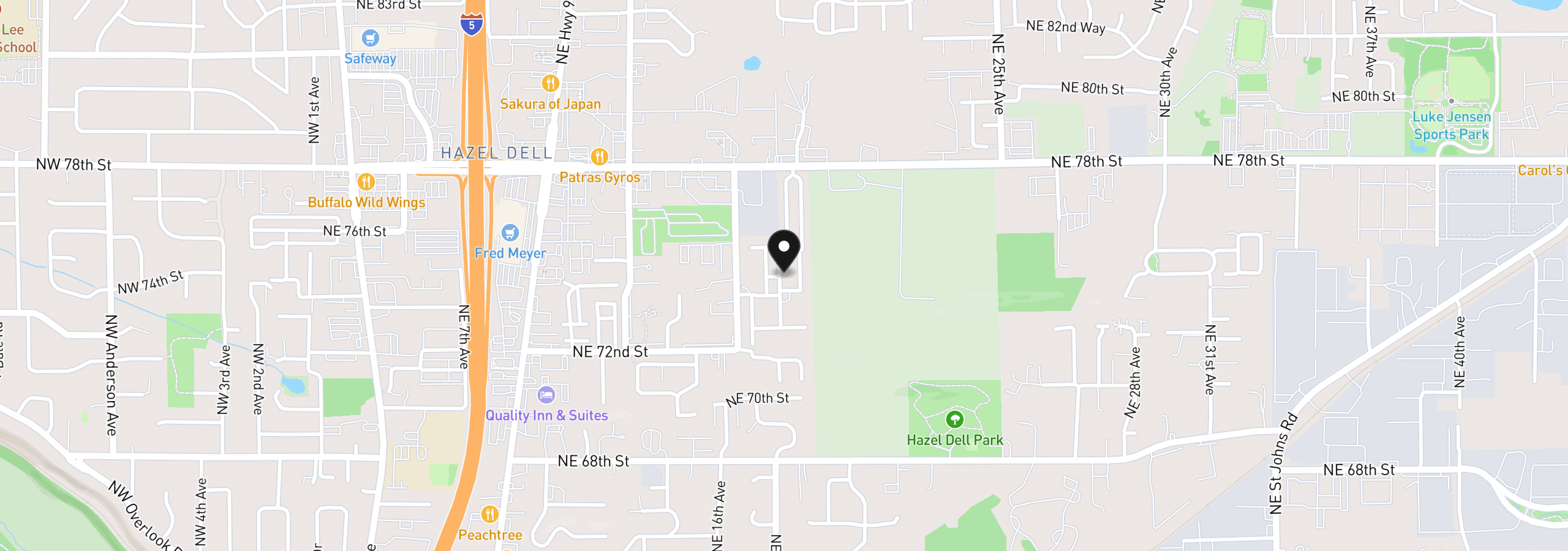 Map showing the location of 1709 NE 78th St 43, Vancouver, Wa 98665