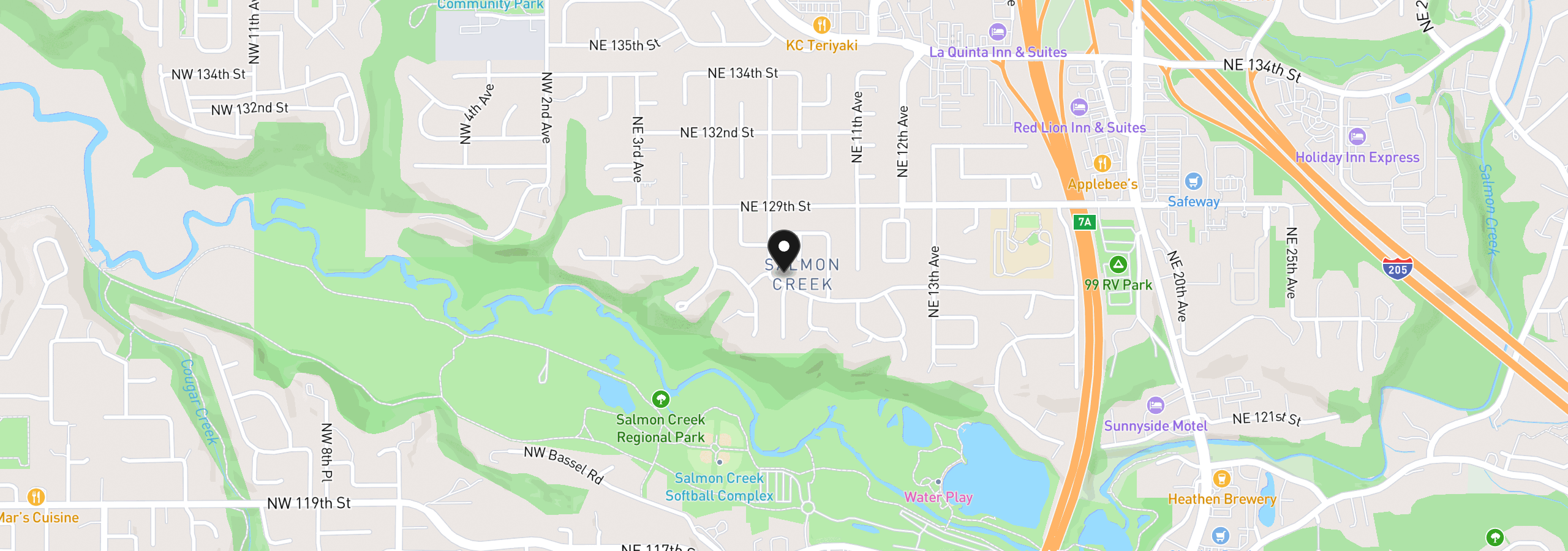 Map showing the location of 706 NE 126th St, Vancouver, Wa 98685
