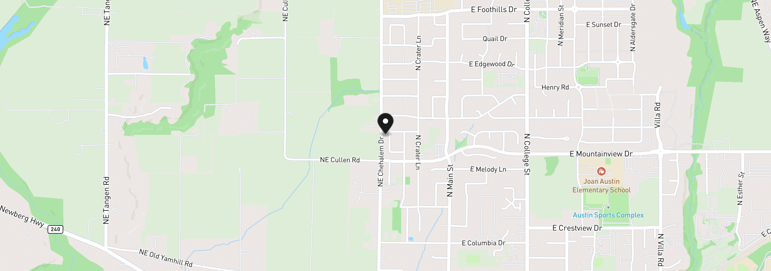 Map showing the location of 2529 N Roger Smith Dr, Newberg, OR 97132
