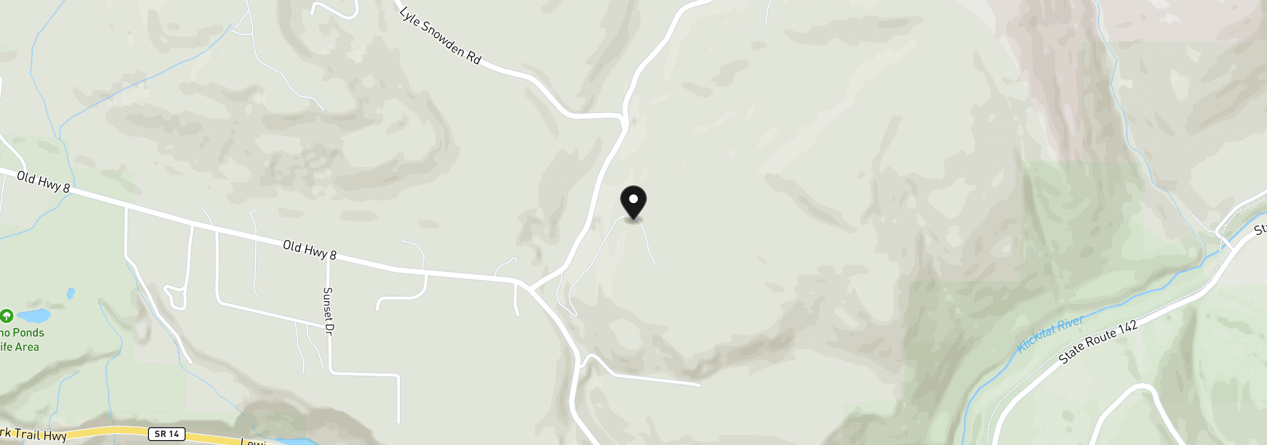Map showing the location of 10 Canyon Rd, Lyle, Wa 98635