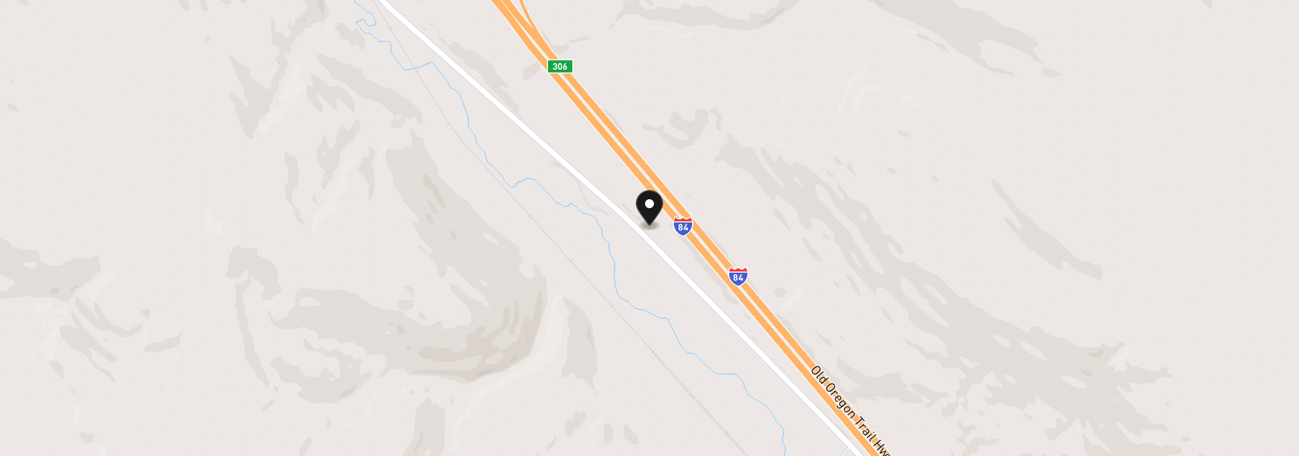 Map showing the location of 39887 Old Hwy 30, Baker City, OR 97814