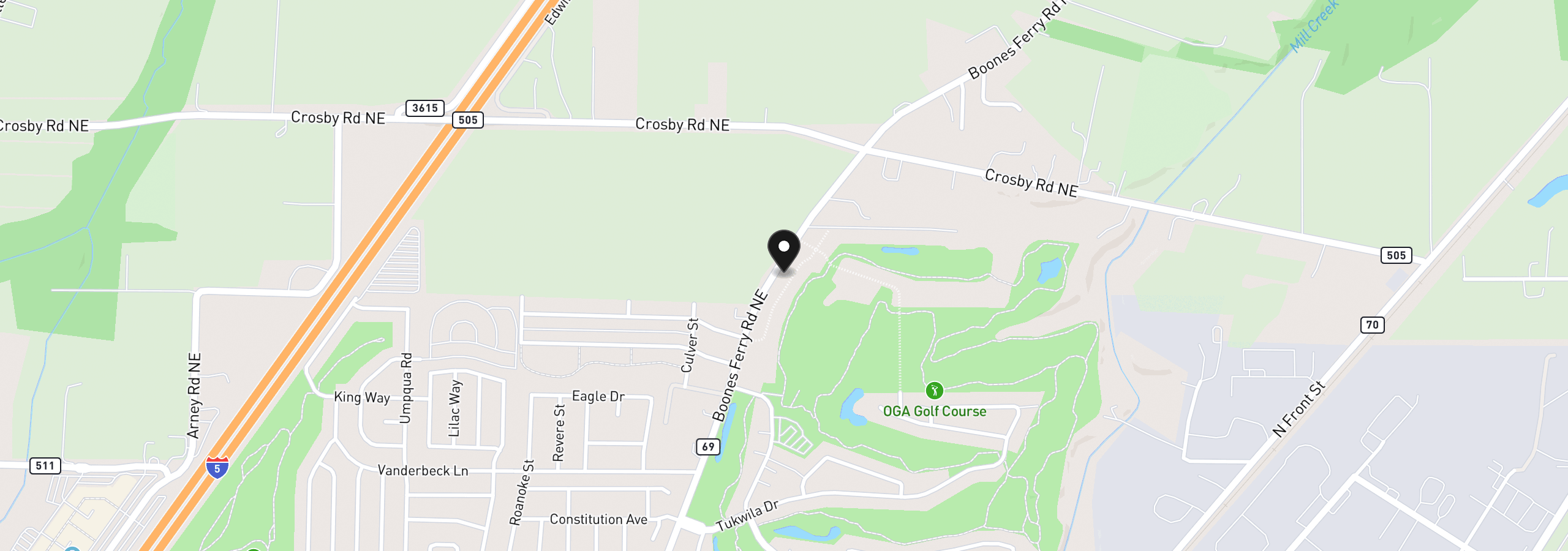Map showing the location of 3245 Nightingale Dr, Woodburn, OR 97071