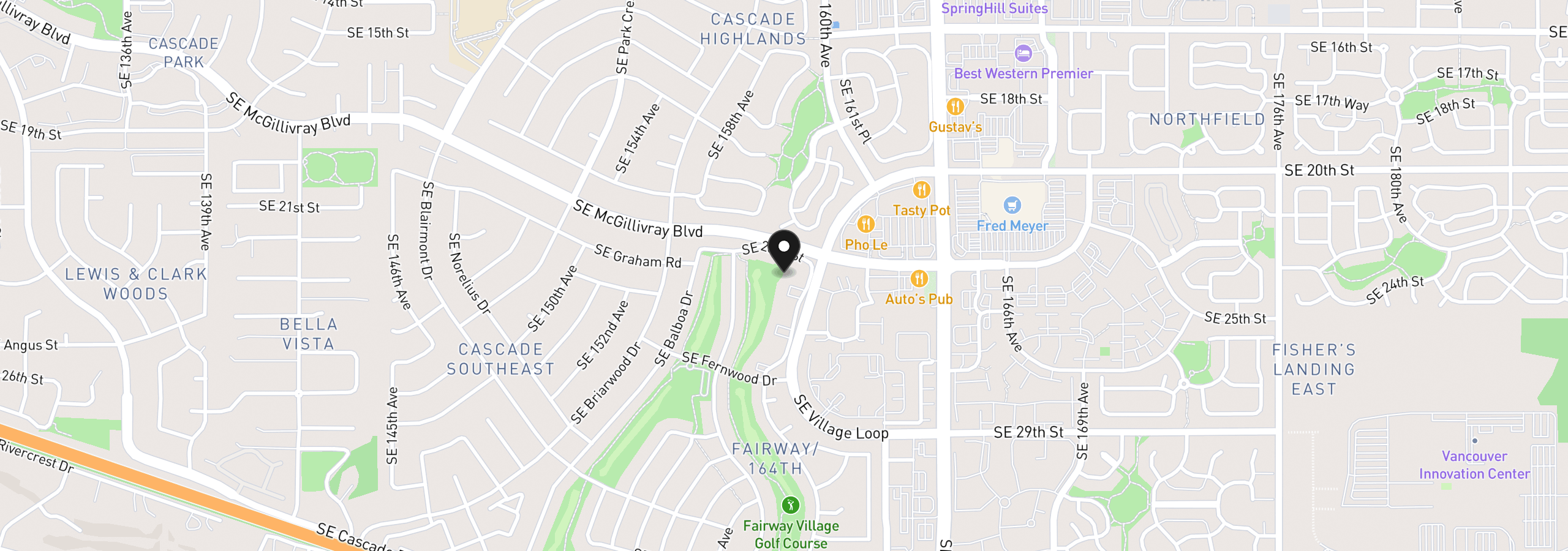 Map showing the location of 2314 SE Baypoint Dr 88, Vancouver, Wa 98683