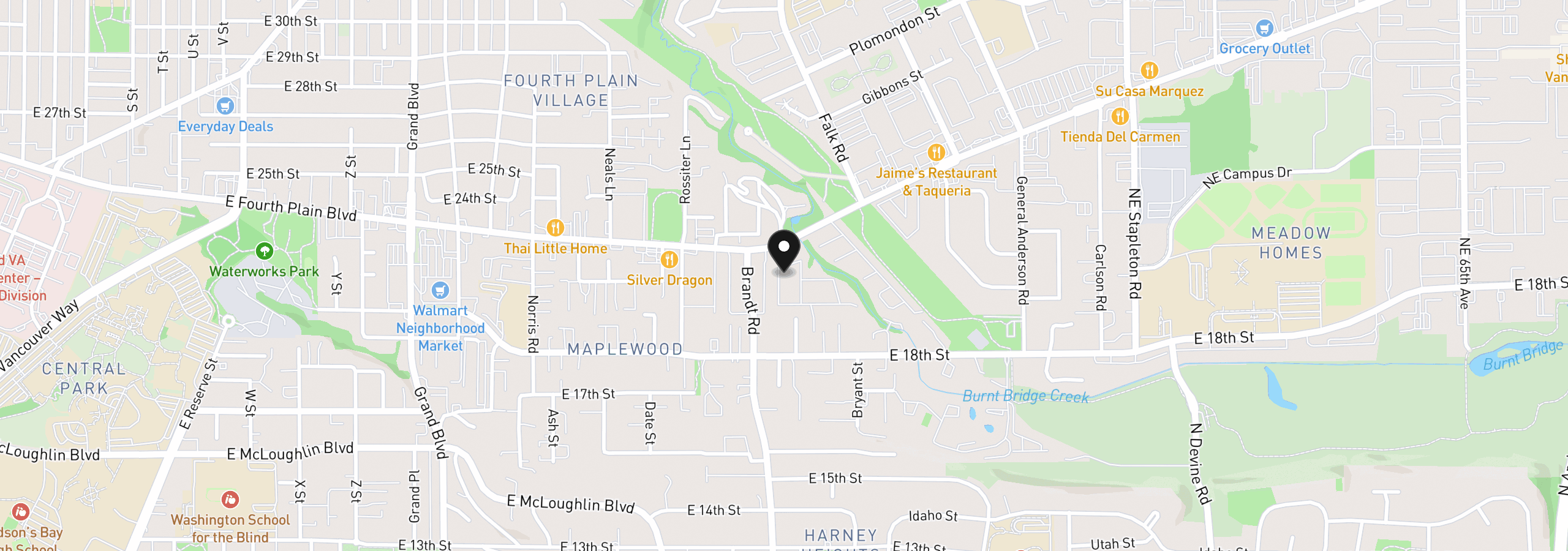 Map showing the location of 3909 E Fourth Plain Blvd 11, Vancouver, Wa 98661