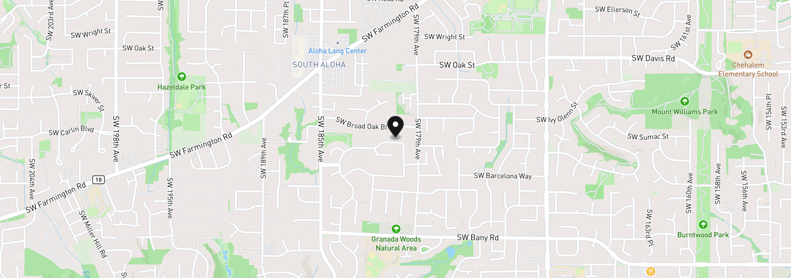 Map showing the location of 18047 SW Monte Verdi Blvd, Beaverton, OR 97007
