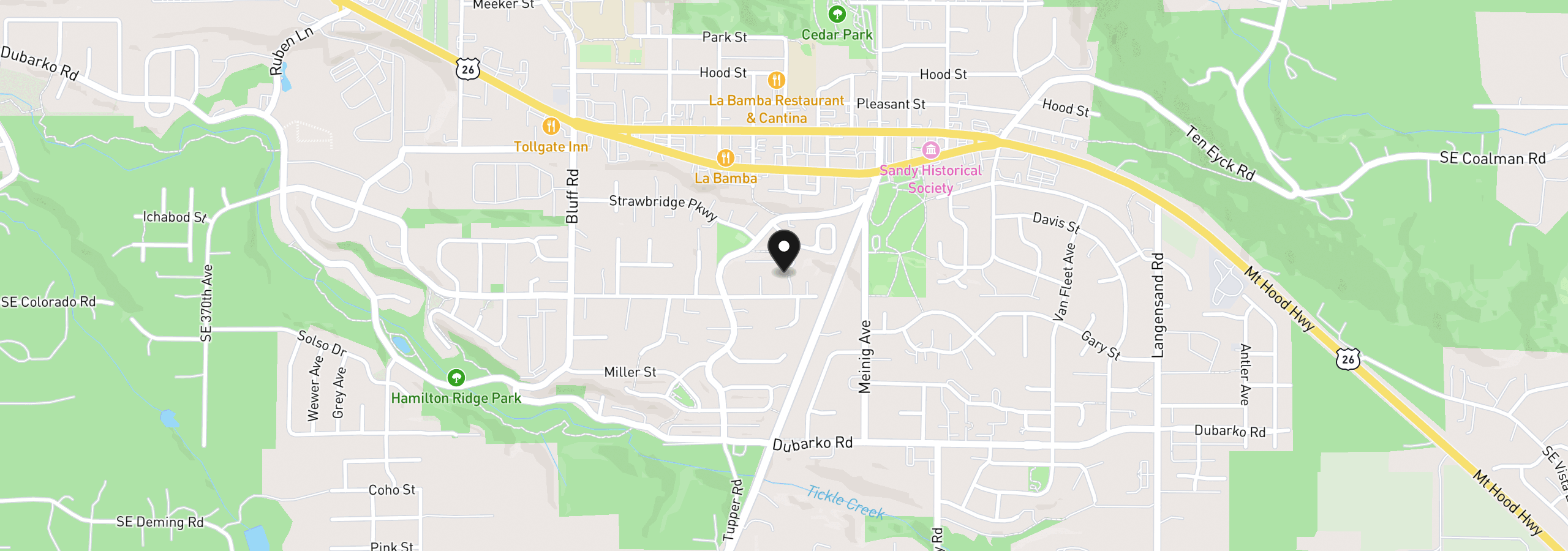 Map showing the location of 38909 Sandy Heights St, Sandy, OR 97055