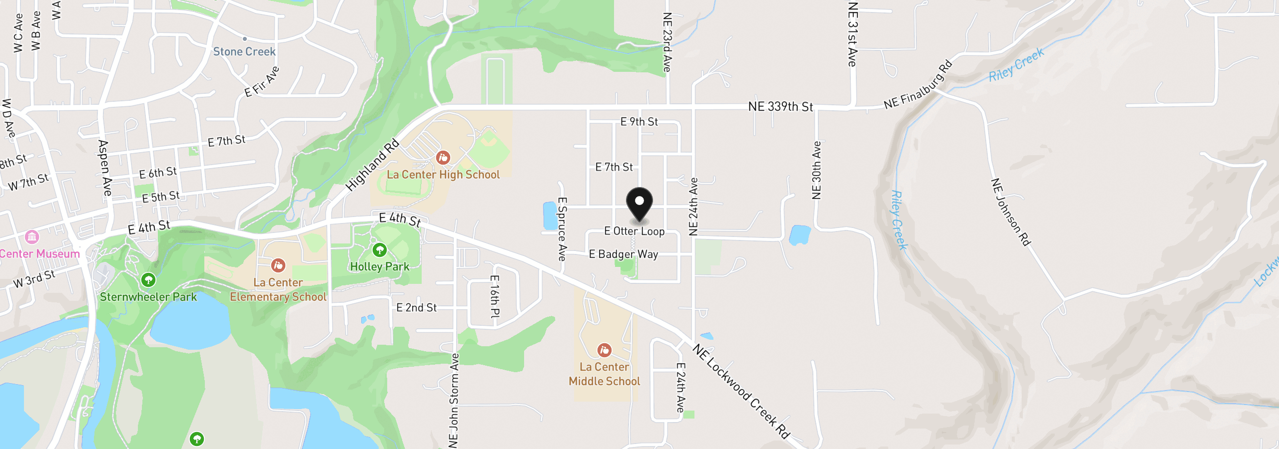 Map showing the location of 2235 E Otter Loop 60, La Center, Wa 98629