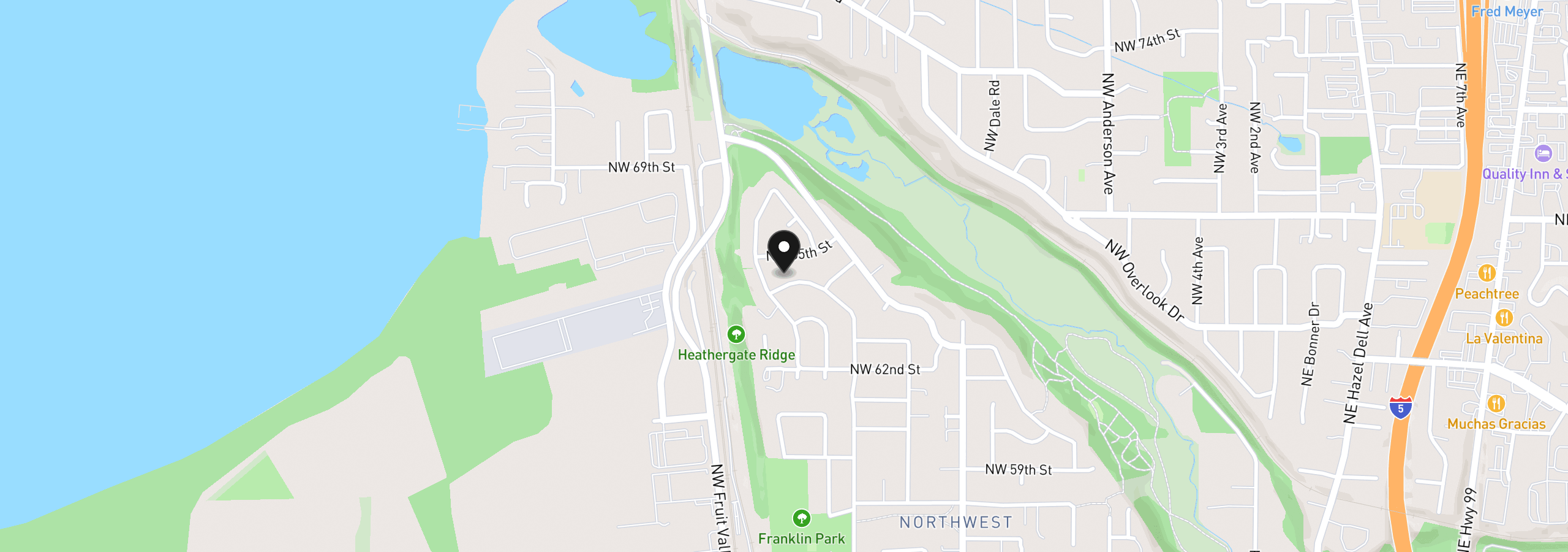 Map showing the location of 6510 NW Cherry St, Vancouver, Wa 98660