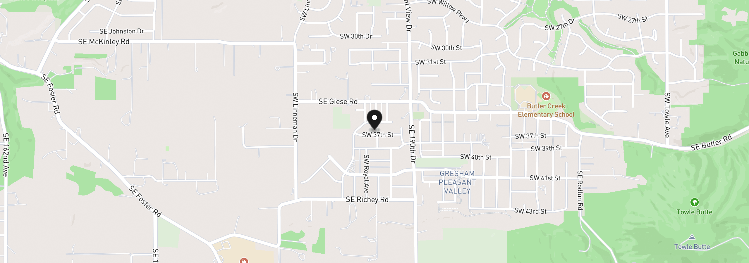 Map showing the location of 3709 SW 37th St, Gresham, OR 97080