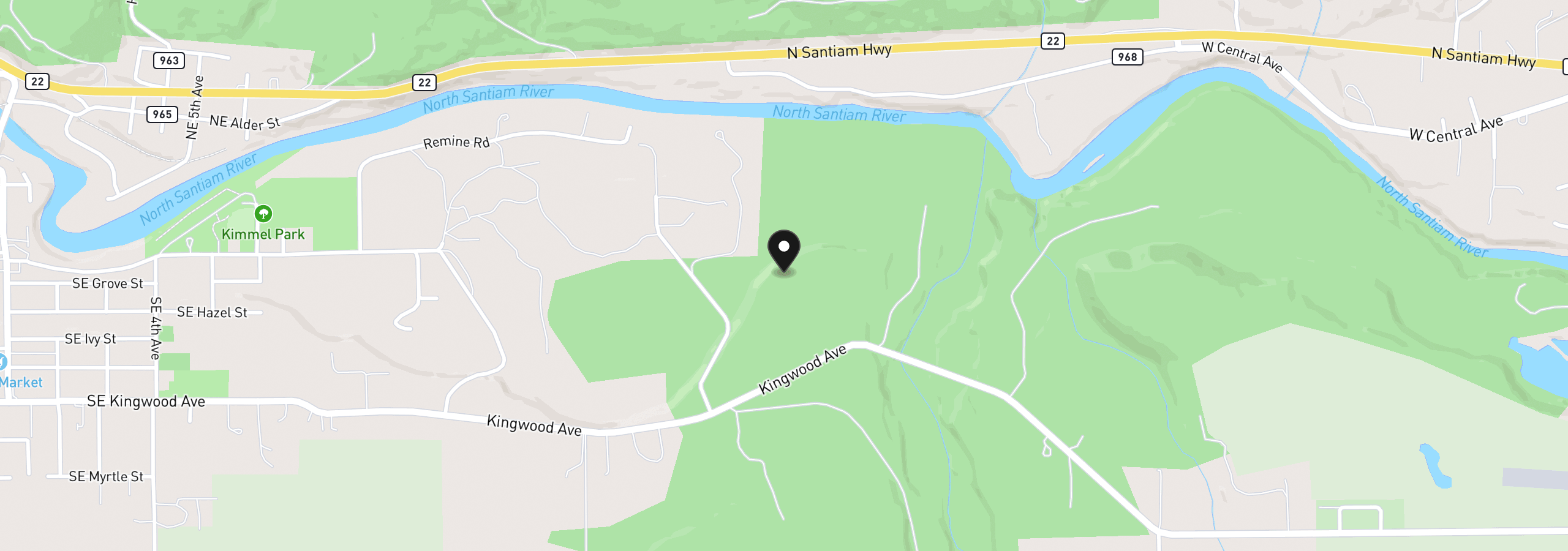 Map showing the location of 40111 SE Fairview St, Mill City, OR 97360