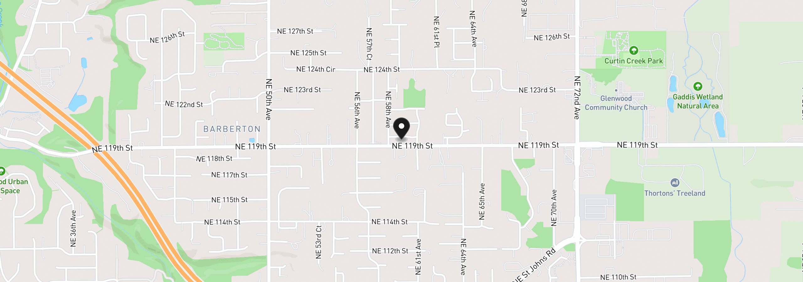 Map showing the location of 5809 NE 120th St, Vancouver, Wa 98686