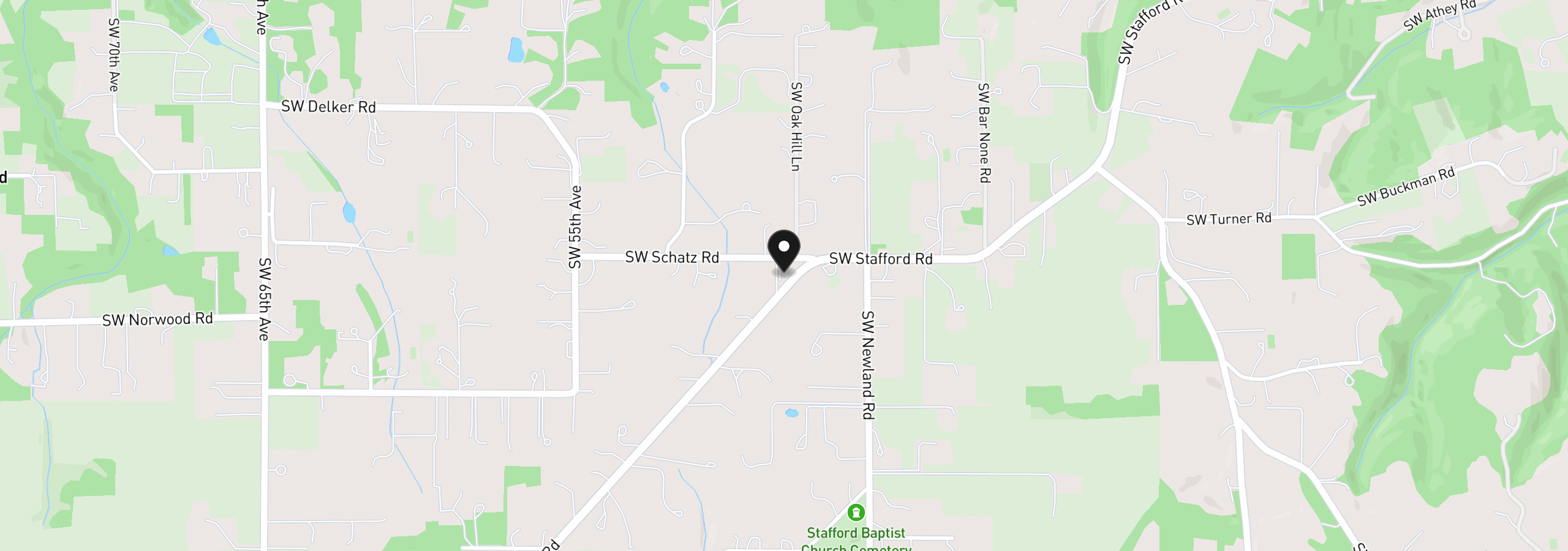 Map showing the location of 22525 SW Stafford Rd, Tualatin, OR 97062