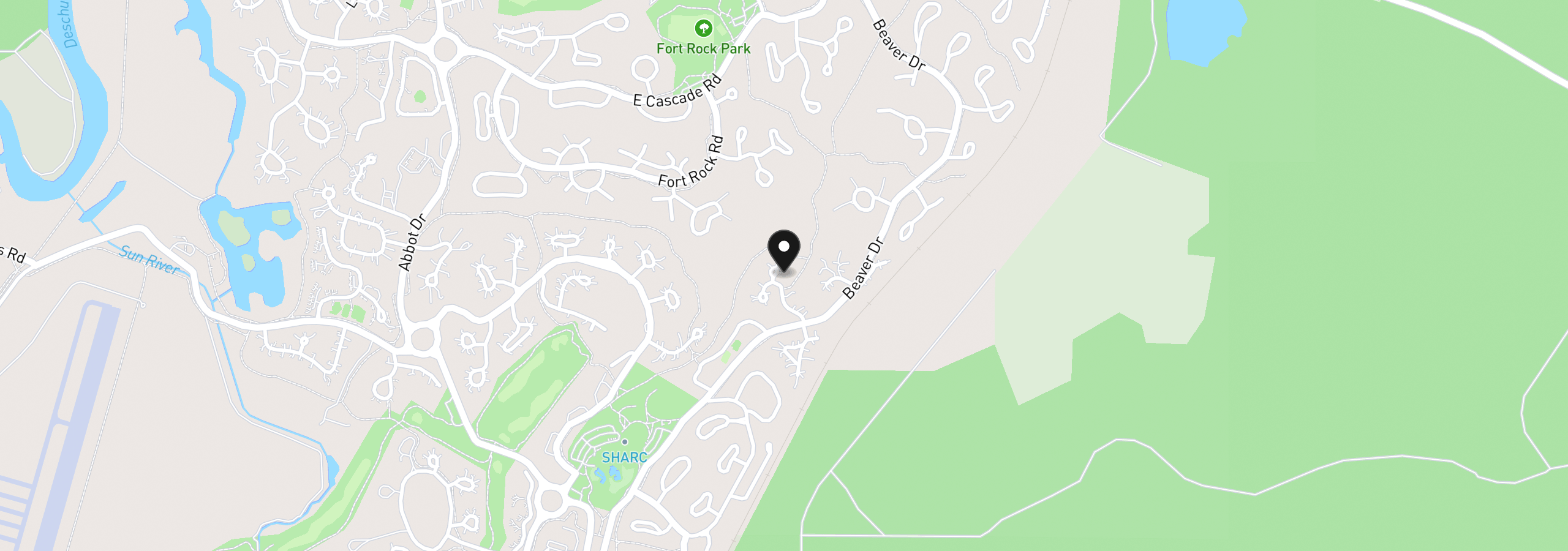 Map showing the location of 57384 Acacia Ln 3, Sunriver, OR 97707