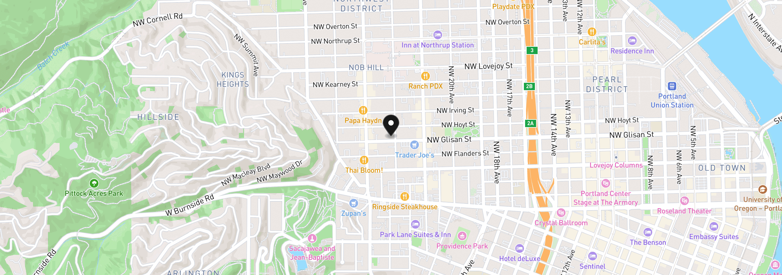 Map showing the location of 507 NW 22nd Ave 301, Portland, OR 97210