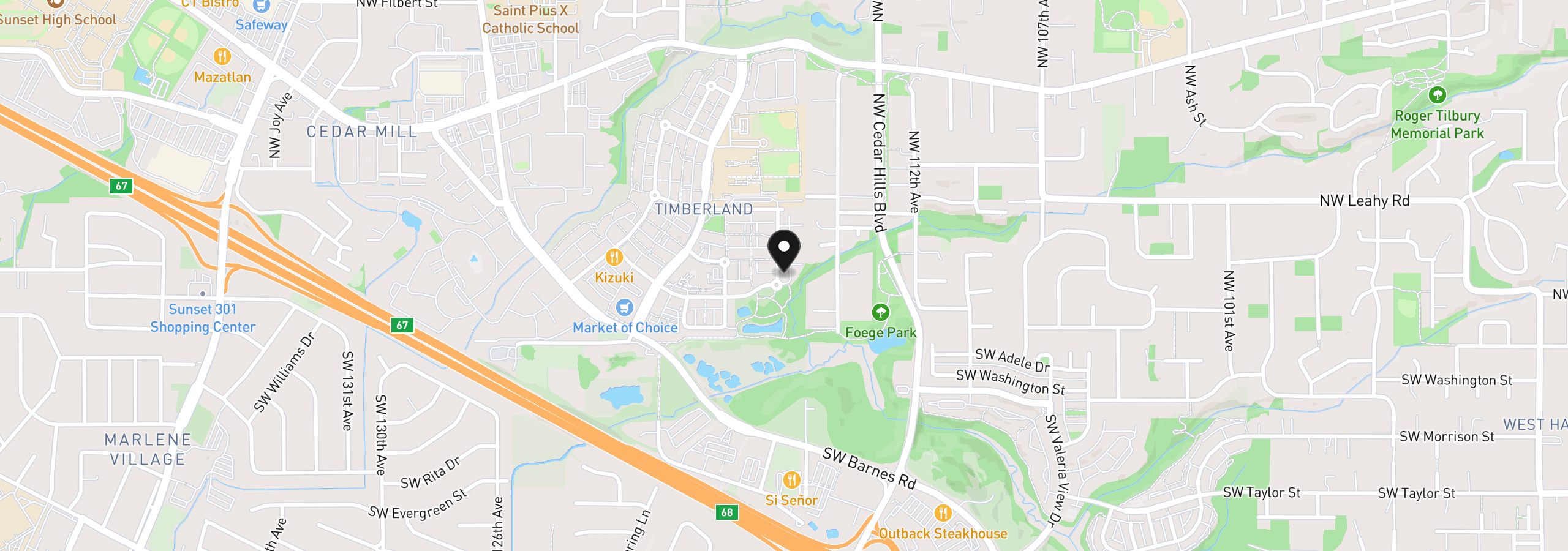 Map showing the location of 290 NW 116th Ave 102, Portland, OR 97229
