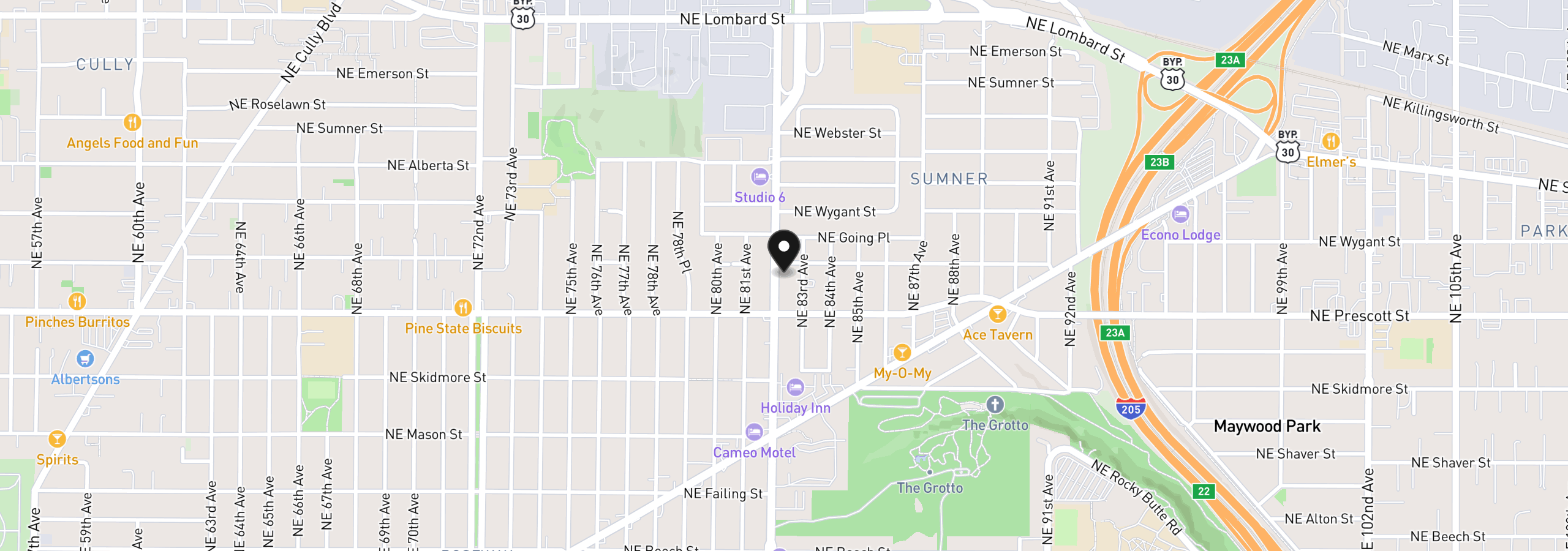 Map showing the location of 4564 NE 82nd Ave, Portland, OR 97220