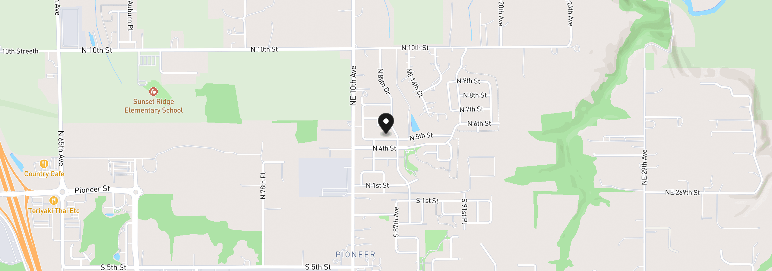 Map showing the location of 8702 N 5th St, Ridgefield, Wa 98642