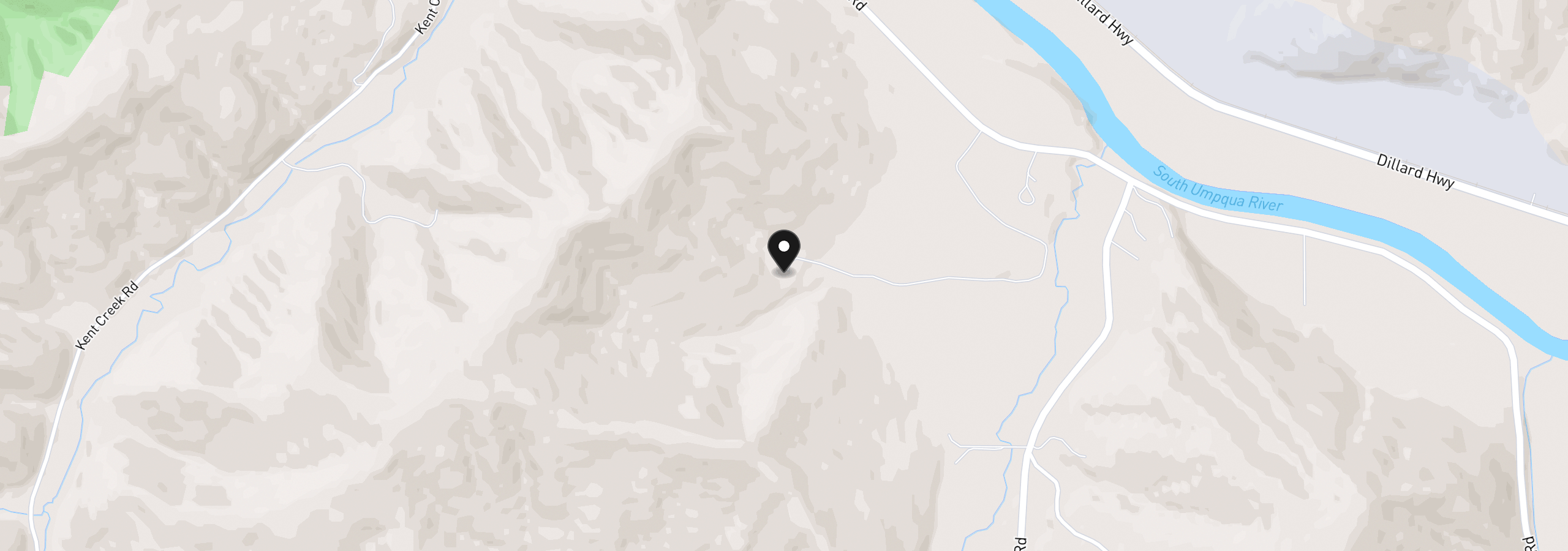 Map showing the location of 1349 Willis Creek Rd, Winston, OR 97496
