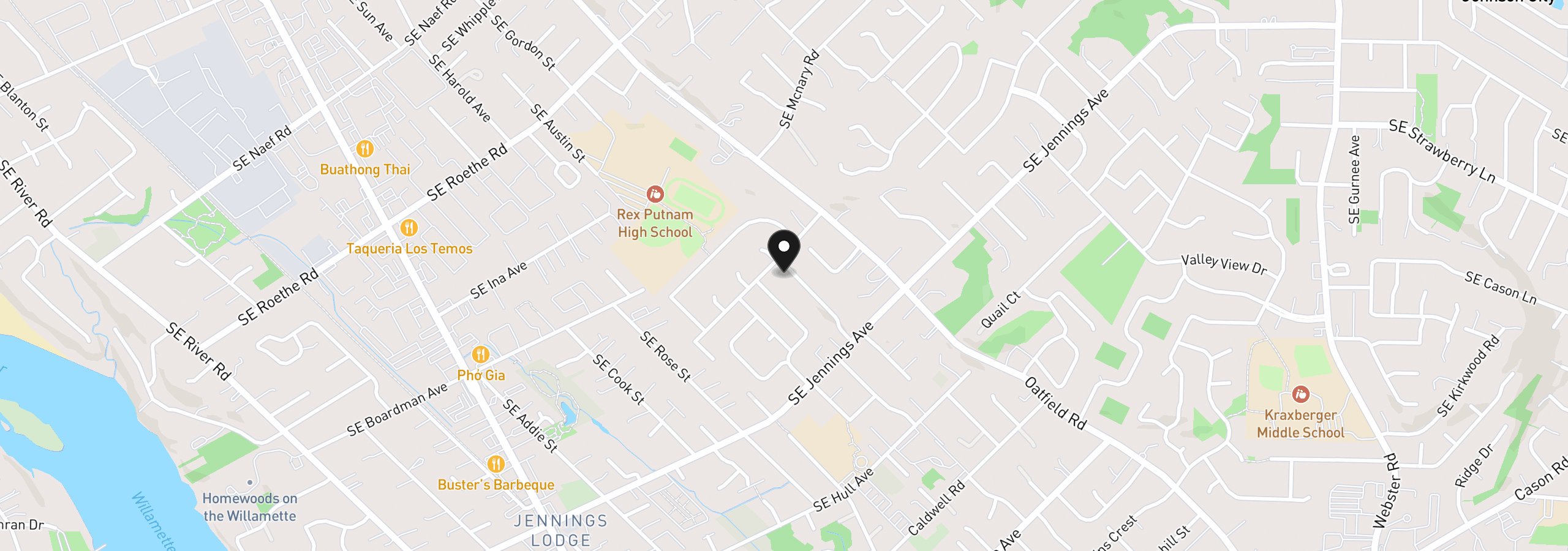 Map showing the location of 17377 SE Colina Vista Ave, Milwaukie, OR 97267
