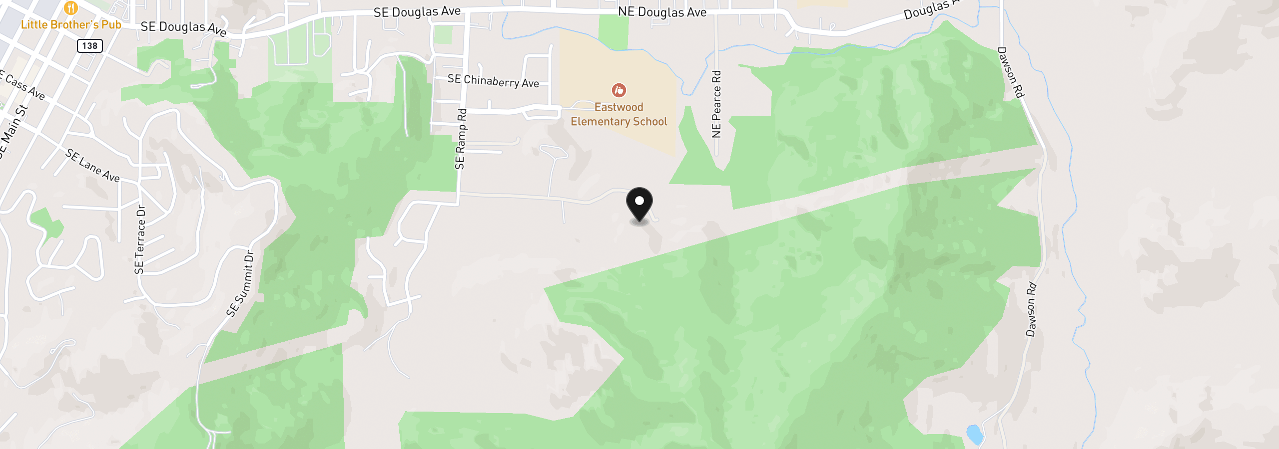 Map showing the location of 2 NE Pearce Rd 2, Roseburg, OR 97470