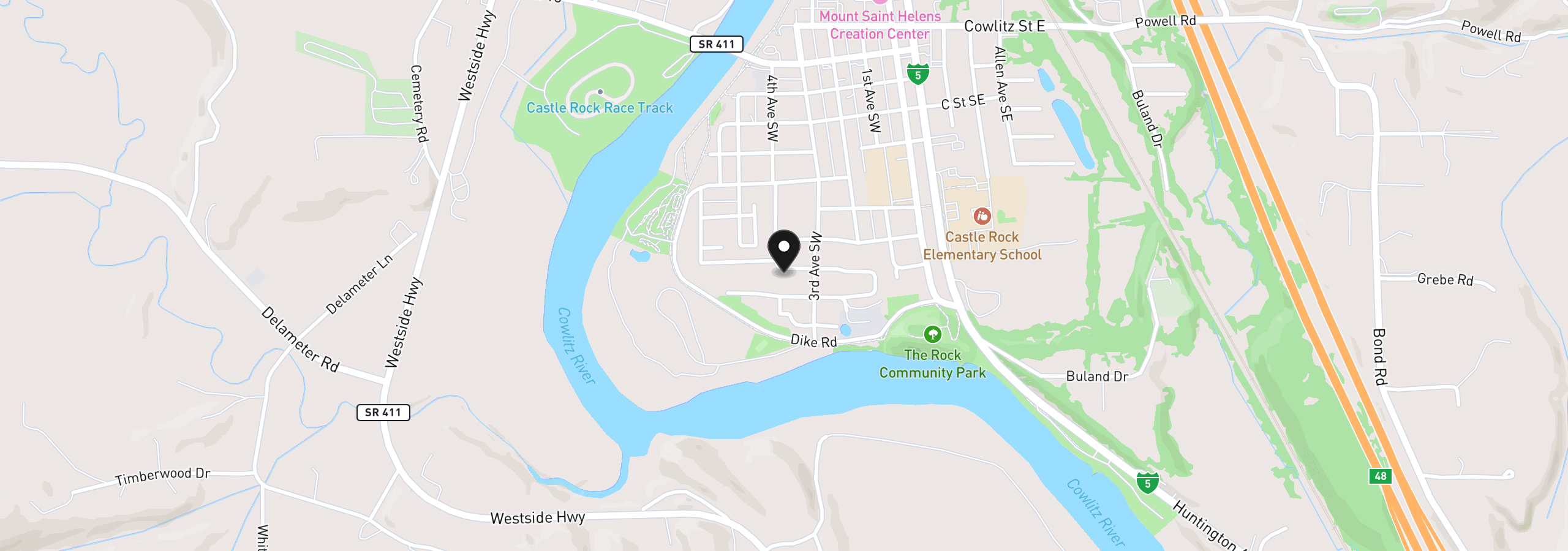 Map showing the location of 353 Shear St SW, Castle Rock, Wa 98611