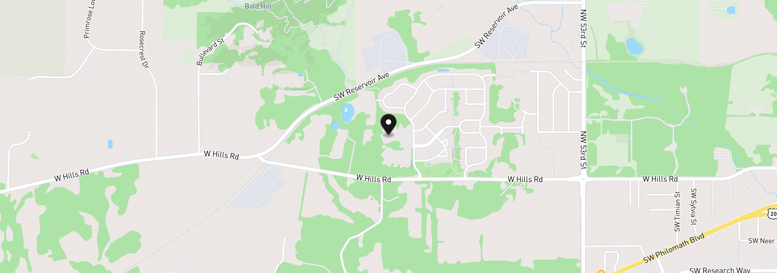 Map showing the location of 6298 SW Grand Oaks Dr, Corvallis, OR 97333